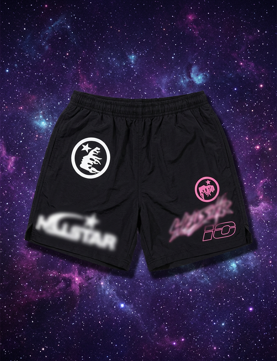 H Star Shorts — Navy Pink